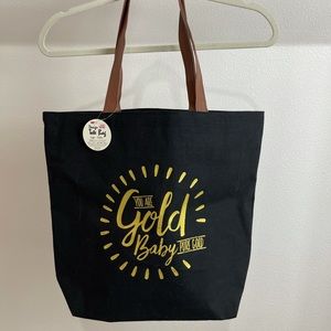 New Daiso Black/Gold Tote